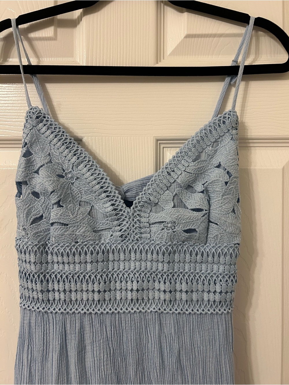 Mav Berries Light Blue Boho Mini Dress - Picture 2 of 6
